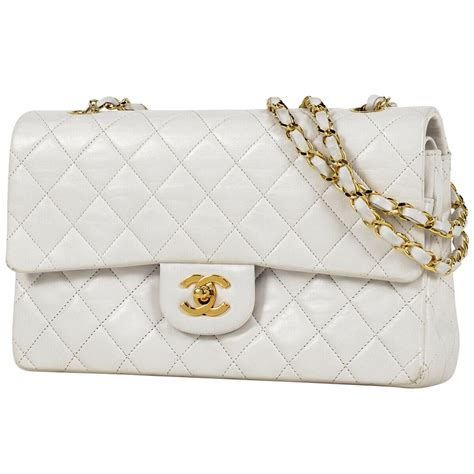 chanel classic white flap bag|chanel classic flap 2022.